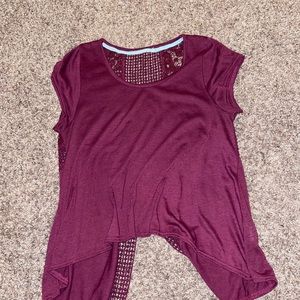 Maroon top with back lace detail